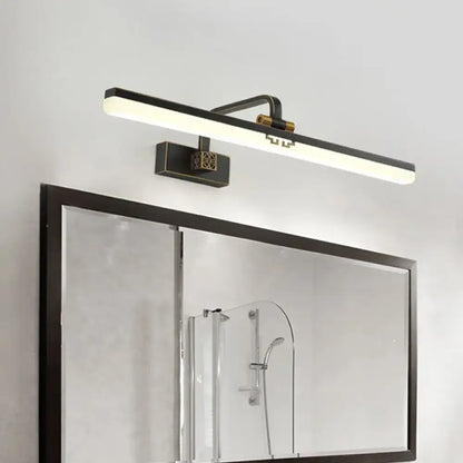 Modern black & brass wall vanity light metallic mirror cabinet bathroom