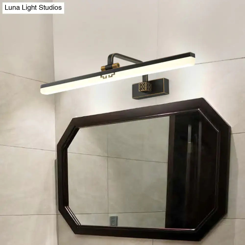 Modern black & brass wall vanity light metallic mirror cabinet bathroom