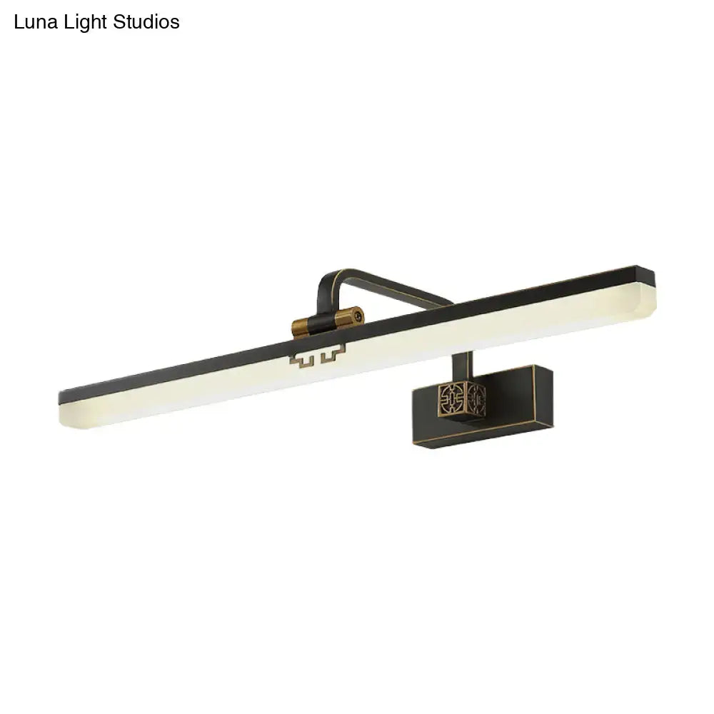 Modern black & brass wall vanity light metallic mirror cabinet bathroom