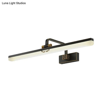 Modern black & brass wall vanity light metallic mirror cabinet bathroom