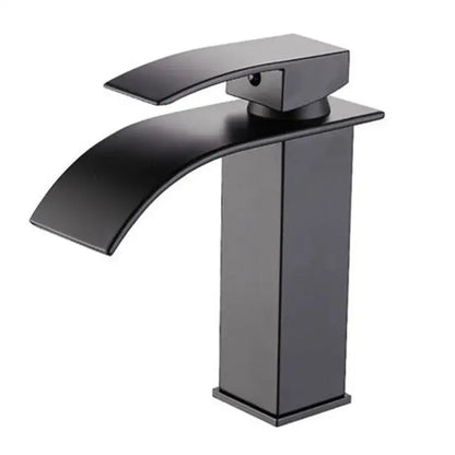 Modern black brass waterfall faucet bathroom single handle mixer
