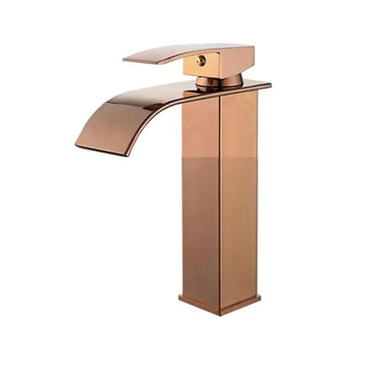 Modern black brass waterfall faucet bathroom single handle mixer