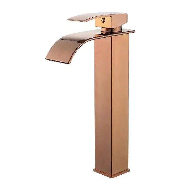 Modern black brass waterfall faucet bathroom single handle mixer