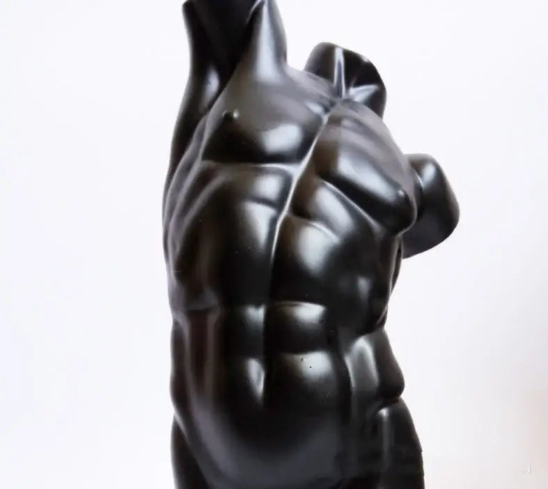 Modern black brokeback male nude resin sculpture living room decor