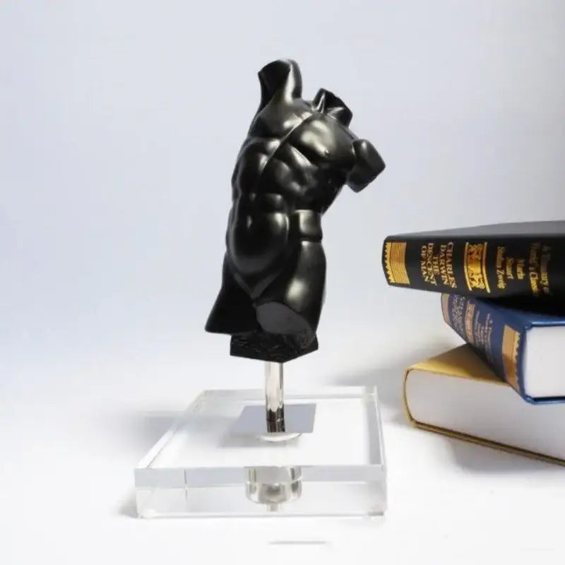 Modern black brokeback male nude resin sculpture living room decor
