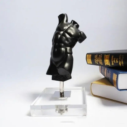 Modern black brokeback male nude resin sculpture living room decor
