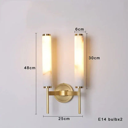 Modern black bronze alabaster wall lights living room sconce