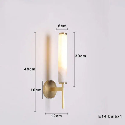 Modern black bronze alabaster wall lights living room sconce