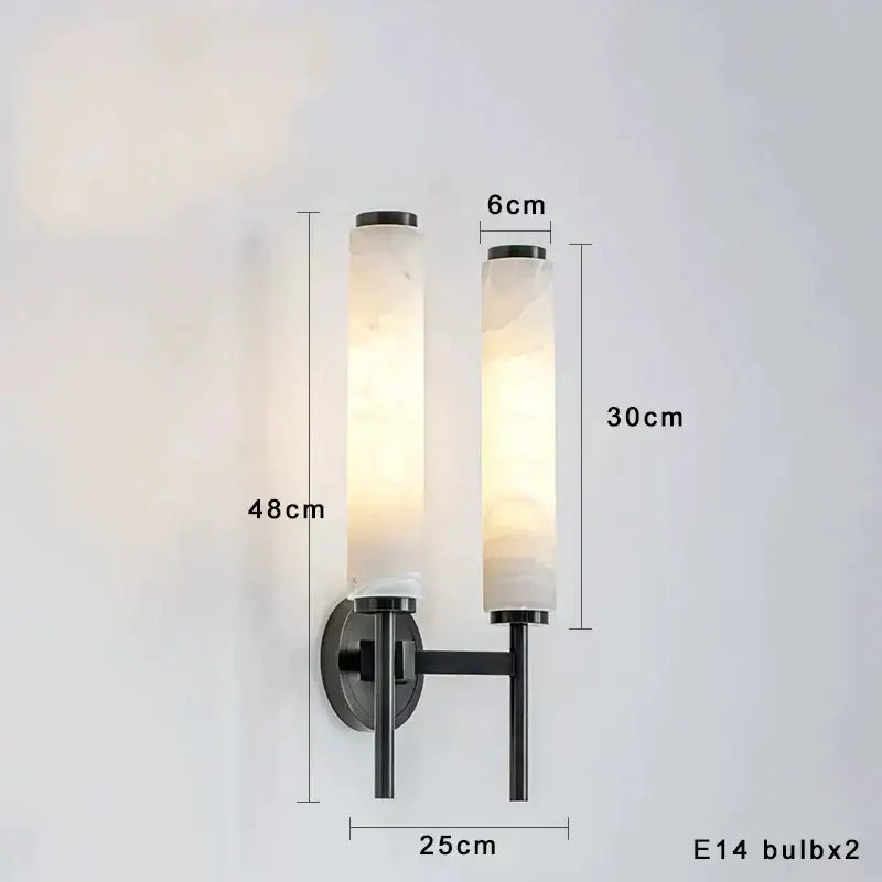 Modern black bronze alabaster wall lights living room sconce