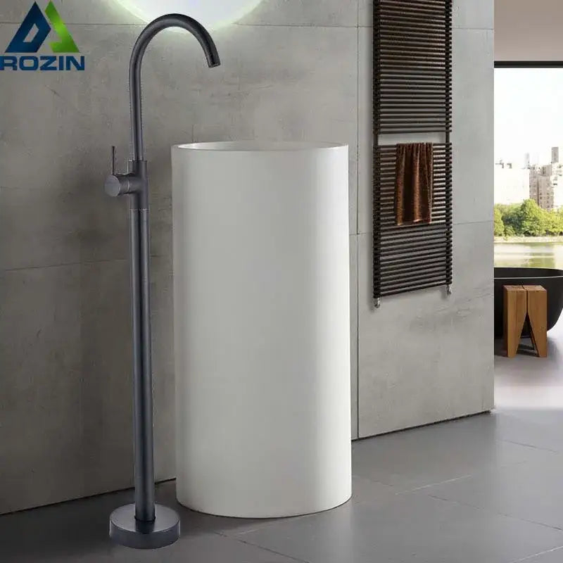 Modern black bronze bath shower tub faucet bathroom rotate spout