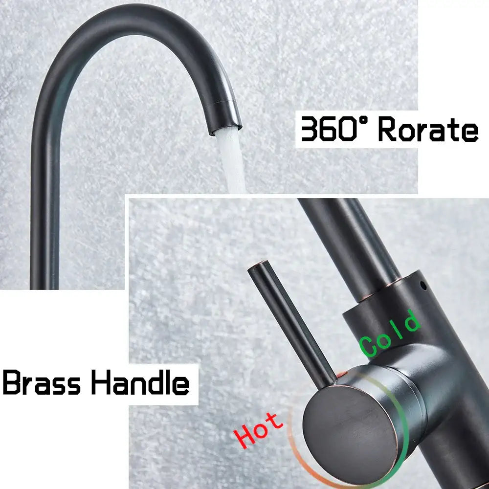 Modern black bronze bath shower tub faucet bathroom rotate spout