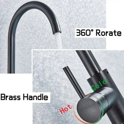 Modern black bronze bath shower tub faucet bathroom rotate spout