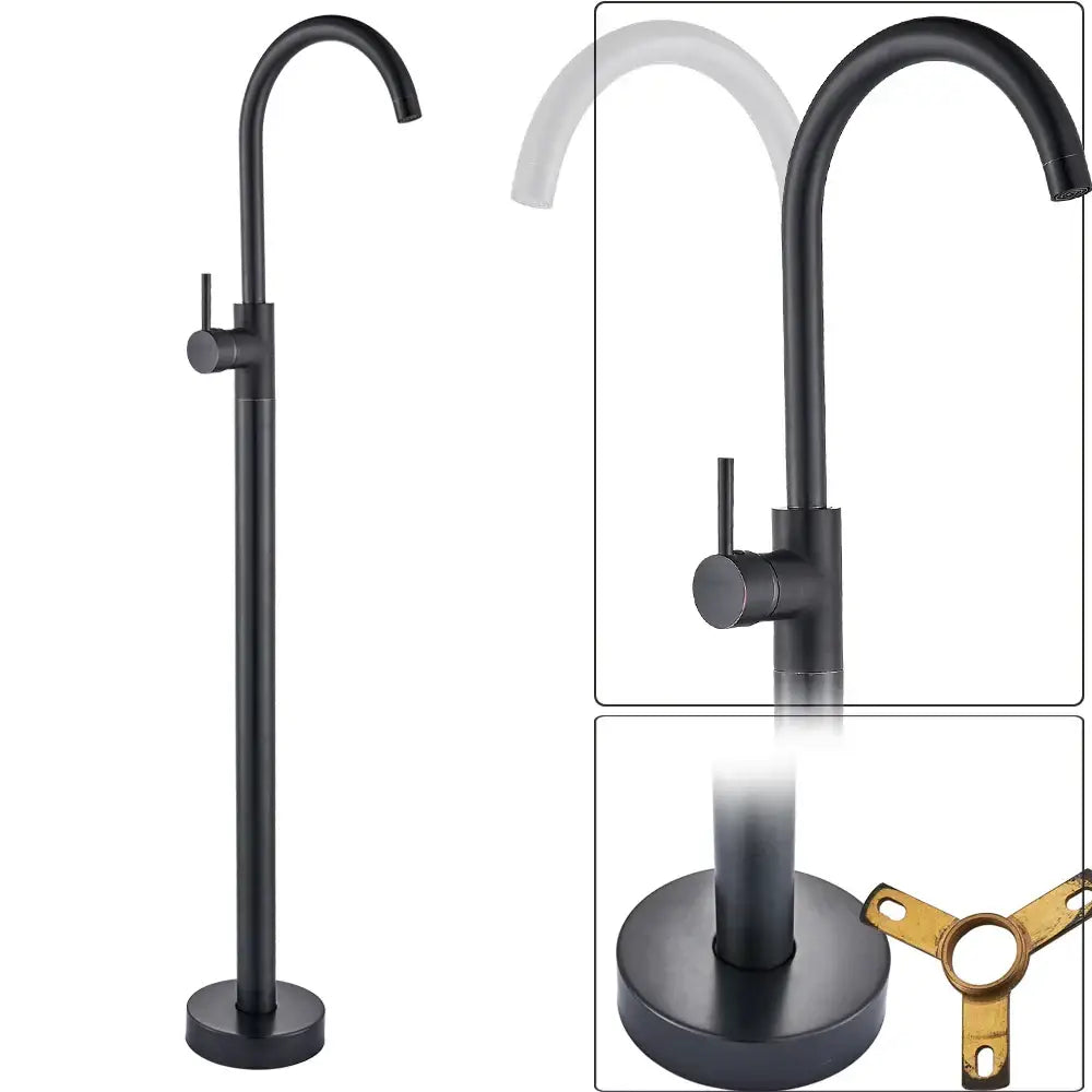 Modern black bronze bath shower tub faucet bathroom rotate spout