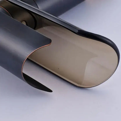 Modern black bronze glass waterfall tap bathroom countertop faucet
