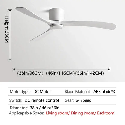 Modern black & brown low profile ceiling fan bedroom with remote