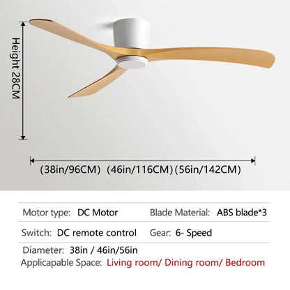 Modern black & brown low profile ceiling fan bedroom with remote