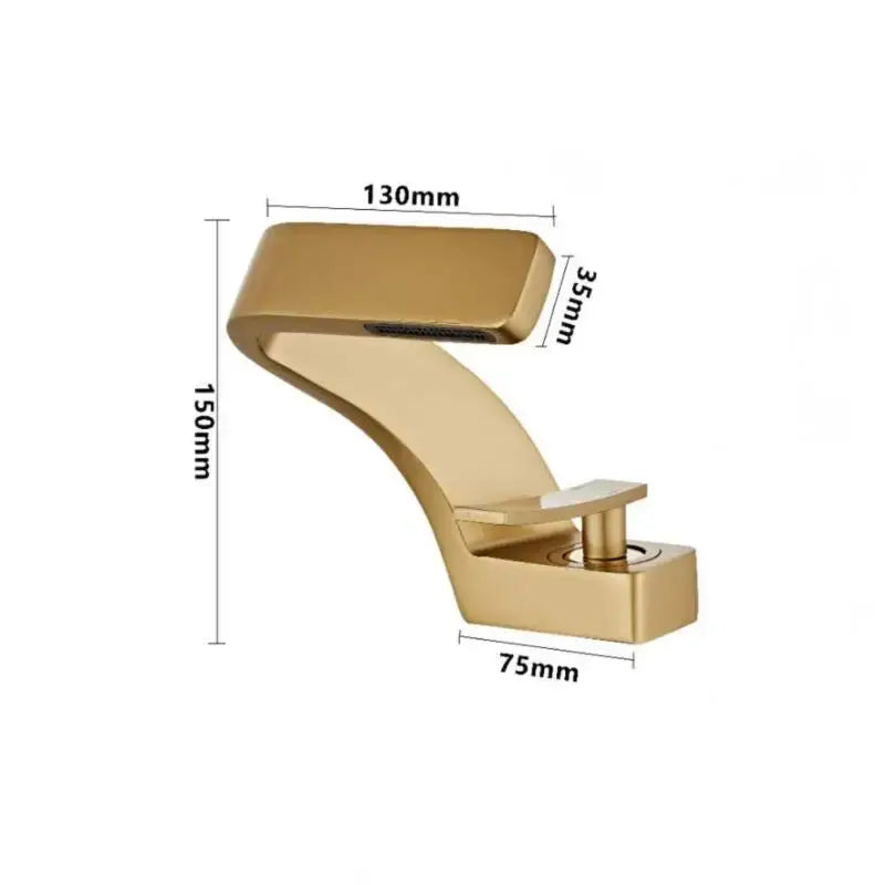 Modern black & brushed gold waterfall basin faucet bathroom mixer