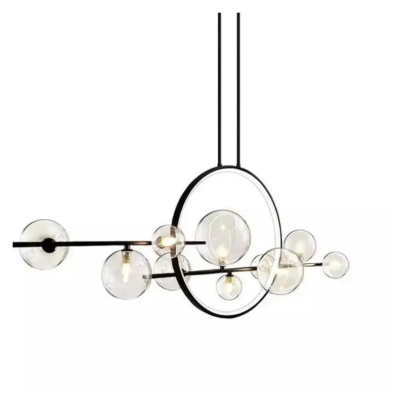 Modern black bubble glass chandelier dining room pendant light