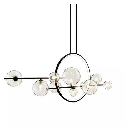 Modern black bubble glass chandelier dining room pendant light