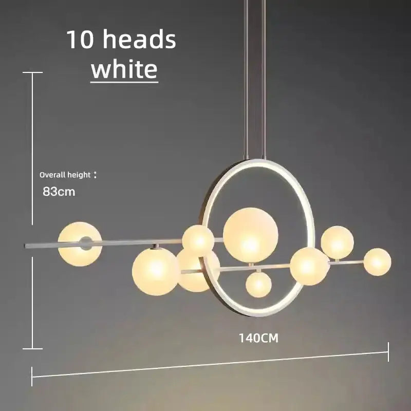Modern black bubble glass chandelier dining room pendant light