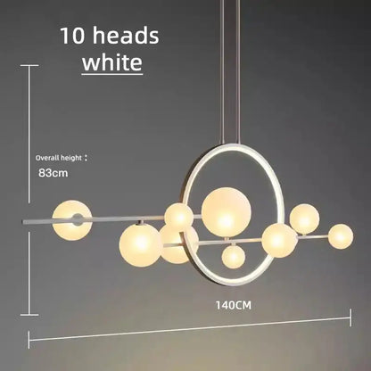 Modern black bubble glass chandelier dining room pendant light