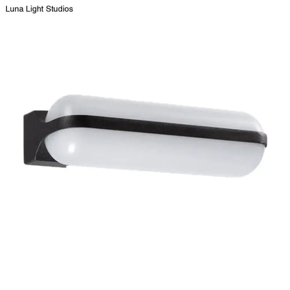 Modern black capsule flush wall sconce – bedroom led light