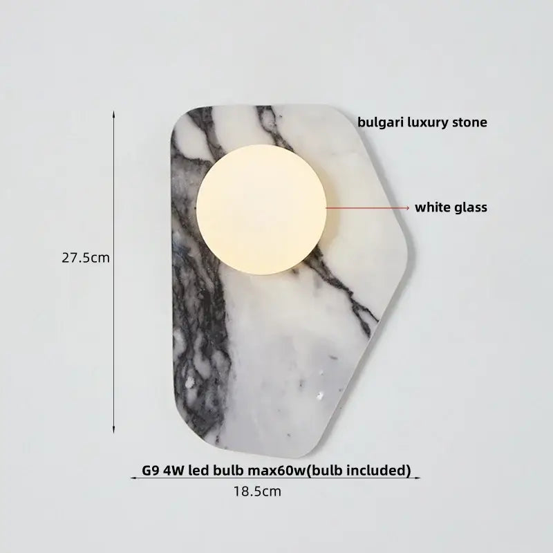 Modern black carbon steel led wall lamp with alabaster bedroom shade