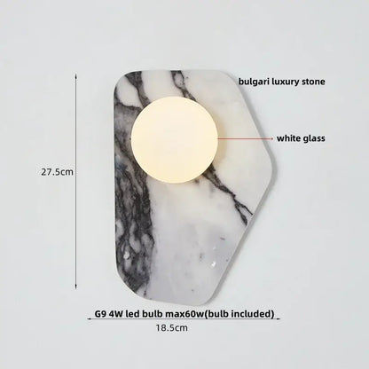 Modern black carbon steel led wall lamp with alabaster bedroom shade