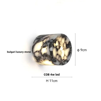 Modern black carbon steel led wall lamp with alabaster bedroom shade