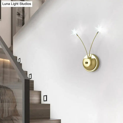 Modern black cast iron double globe wall sconce living room light