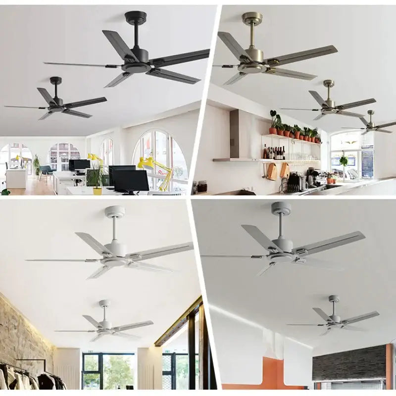 Modern black ceiling fan with 35w dc motor for living room