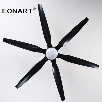 Modern black ceiling fan with led light and remote control living room