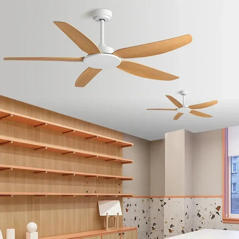 Modern black ceiling fan with remote control for commercial living room