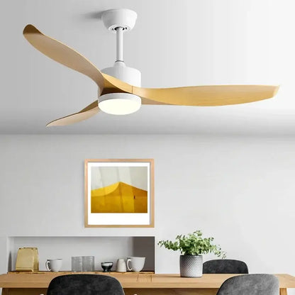 Modern black ceiling fan with remote control for living room