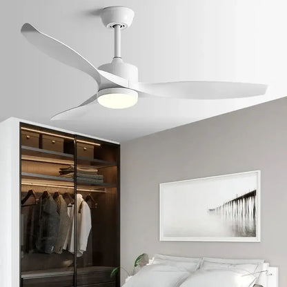 Modern black ceiling fan with remote control for living room