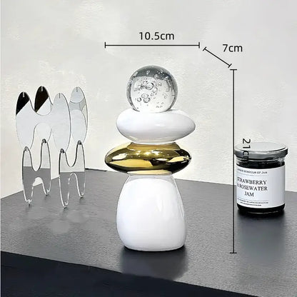 Modern black ceramic decorative crystal ball statue living room decor