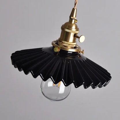 Modern black ceramic led pendant light kitchen brass detail