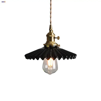 Modern black ceramic led pendant light kitchen brass detail