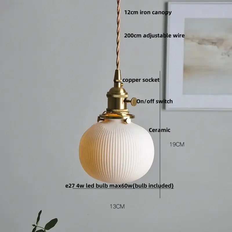 Modern black ceramic led pendant light kitchen brass detail