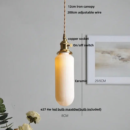 Modern black ceramic led pendant light kitchen brass detail