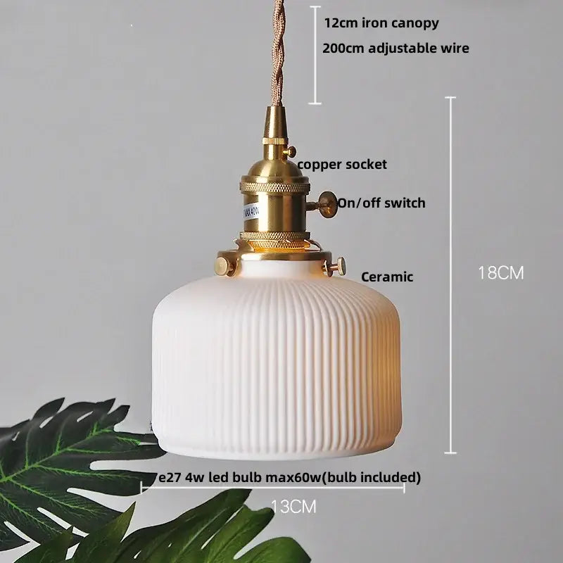 Modern black ceramic led pendant light kitchen brass detail
