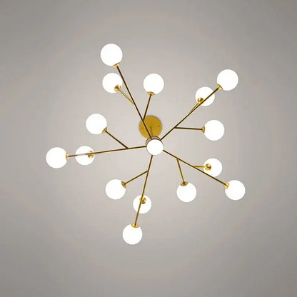 Modern black chandelier gold frosted glass globe living room light