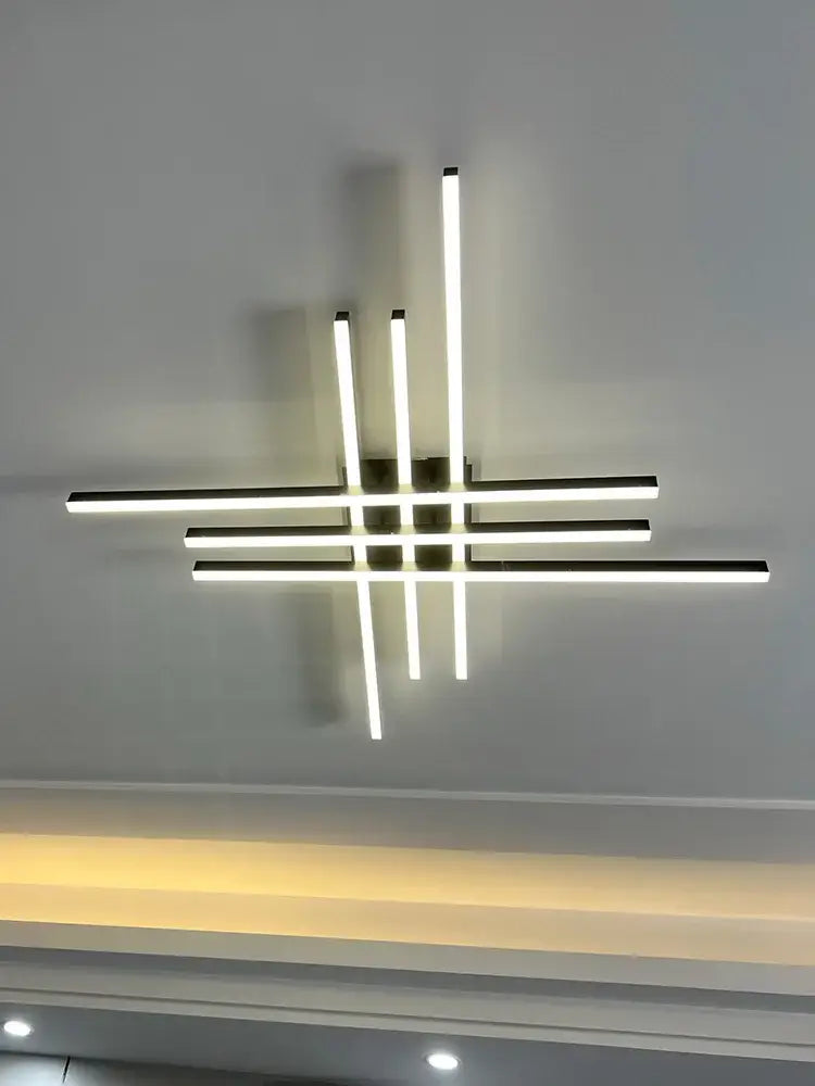 Modern black chandelier led ceiling lamp for living room