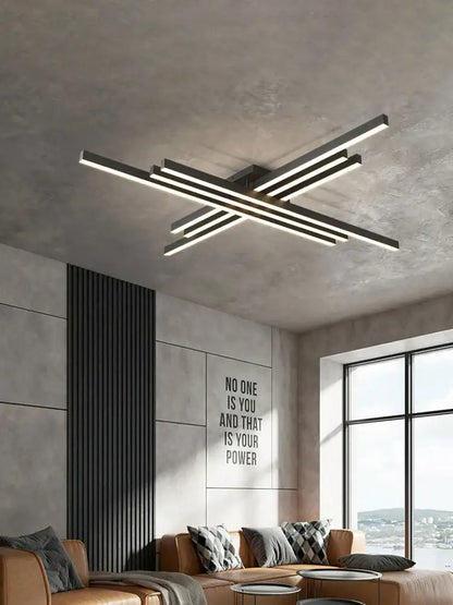 Modern black chandelier led ceiling lamp for living room