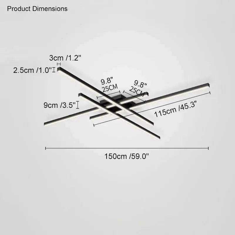 Modern black chandelier led ceiling lamp for living room