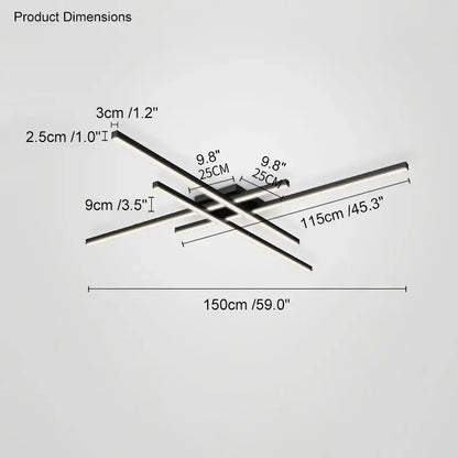 Modern black chandelier led ceiling lamp for living room