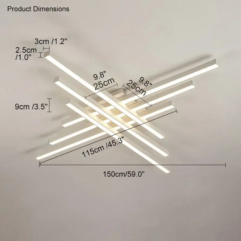 Modern black chandelier led ceiling lamp for living room