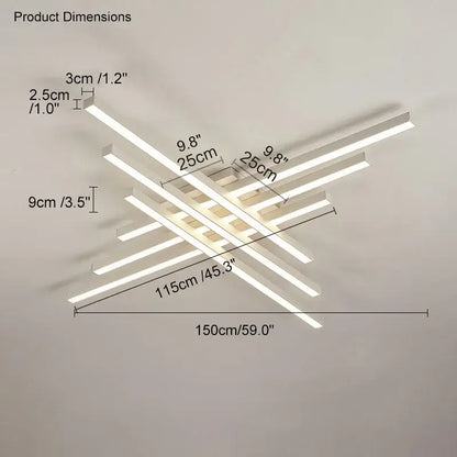 Modern black chandelier led ceiling lamp for living room