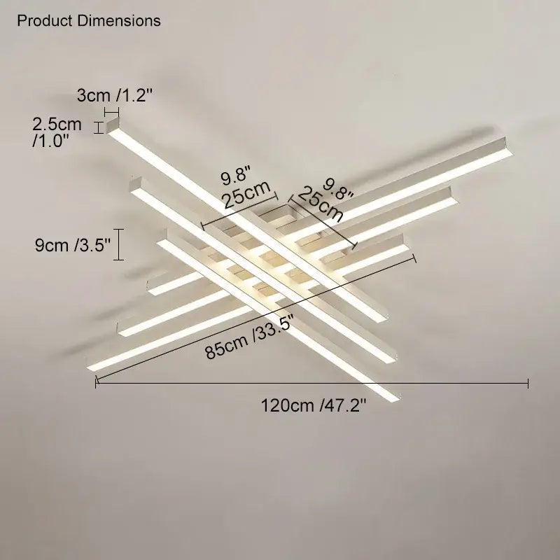 Modern black chandelier led ceiling lamp for living room