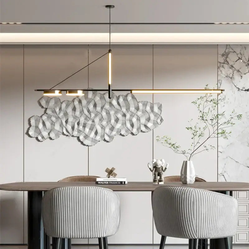 Modern black chandelier minimalist pendant light for dining room